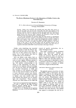 The Role of Rhythmic Systems in the Adaptation of Fiddler Crabs to