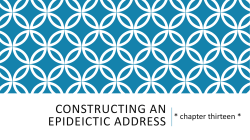 Constructing an epideictic address