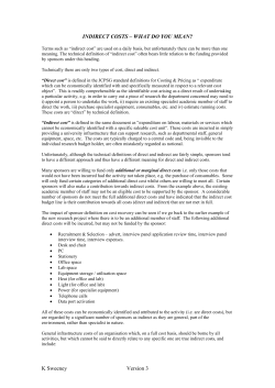 K Sweeney Version 3 INDIRECT COSTS &ndash; WHAT DO YOU MEAN?