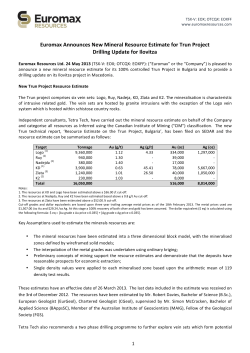 Euromax(Announces(New(Mineral(Resource(Estimate(for(Trun