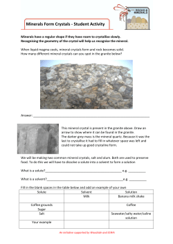 Minerals Form Crystals
