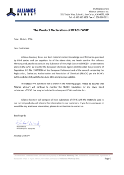 The Product Declaration of REACH SVHC