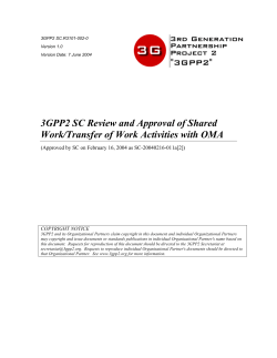 3GPP2 SC Review and Approval of Shared Work/Transfer of Work
