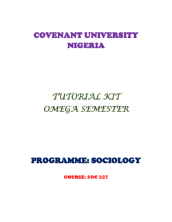 soc227 tutorial kit - Covenant University