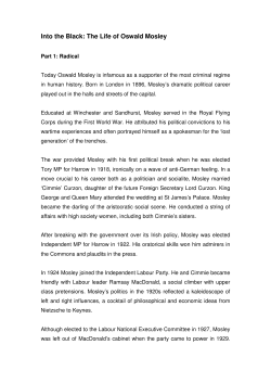 Into the Black: The Life of Oswald Mosley