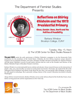 Reflections on Shirley Chisholm and the 1972 Presidential Primary