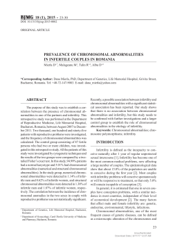 18 (1), 2015 23-30 PREVALENCE OF CHROMOSOMAL
