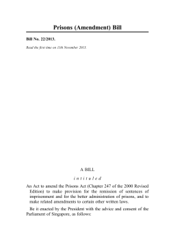 Prisons (Amendment) Bill - Parliament Of Singapore