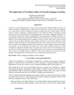 The Importance of Teaching Culture in Second Language Learning