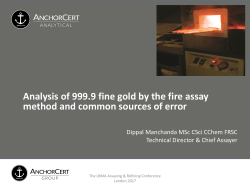 Analysis of 999.9 fine gold