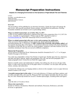 Manuscript Preparation Instructions - Alaska Sea Grant