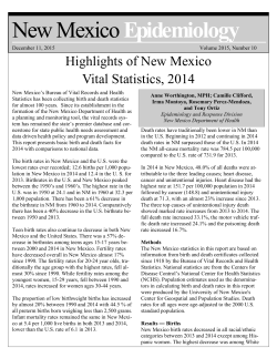 Highlights of New Mexico Vital Statistics, 2014