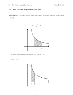 3.2 The Natural Logarithm Function