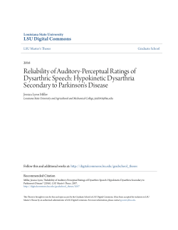 Reliability of Auditory-Perceptual Ratings of Dysarthric Speech