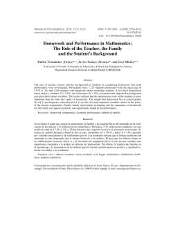 Homework and Performance in Mathematics: The Role of the