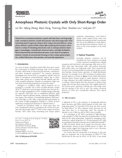 Amorphous Photonic Crystals with Only ShortRange Order