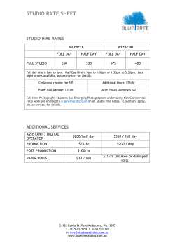 studio rate sheet - Blue Tree Studios