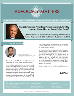 advocacy matters - The Advocates` Society