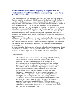 immgration sign-up list of residents of Wexford/ Carlow of 1817