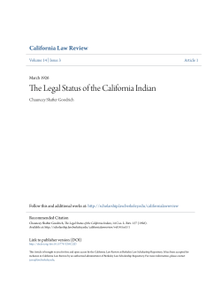 The Legal Status of the California Indian