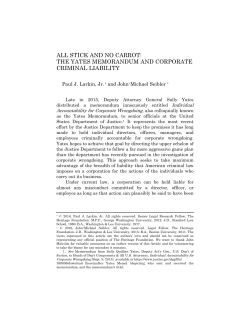 all stick and no carrot: the yates memorandum and corporate