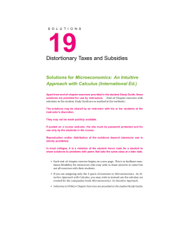 Distortionary Taxes and Subsidies