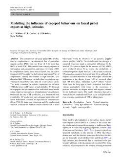 Modelling the influence of copepod behaviour on faecal pellet