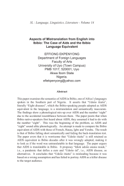 Aspects of Mistranslation from English into Ibibio: The Case of Aids