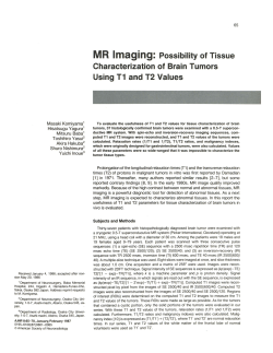 MR Imaging: Possibility of Tissue Characterization of Brain Tumors