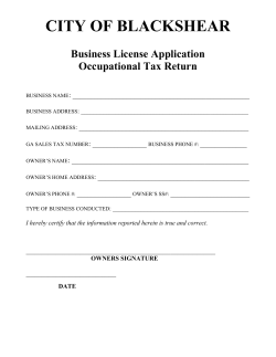 Business License Application