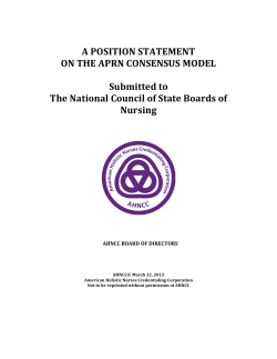 APRN Position Statement for NCSBN