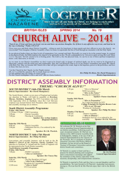 Spring 2014 - Brooklands Church of the Nazarene