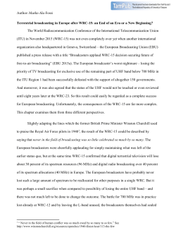 Terrestrial broadcasting in Europe after WRC-15