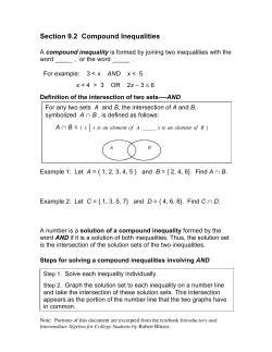 Section 9.2 Compound Inequalities