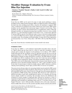 "Myofiber Damage Evaluation by Evans Blue Dye Injection". In