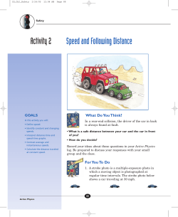 Activity 2 Speed and Following Distance