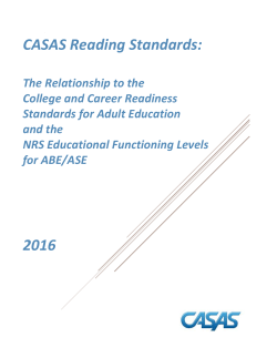 CASAS Reading Standards: 2016