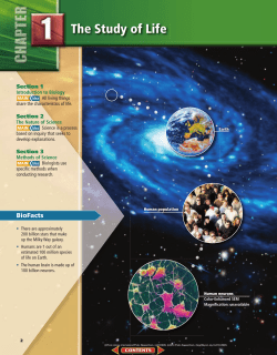 Chapter 1: The Study of Life - Bellbrook
