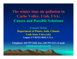 The winter time air pollution in Cache Valley, Utah, USA: Causes