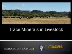 Trace Elements - UC Davis Department of Animal Science