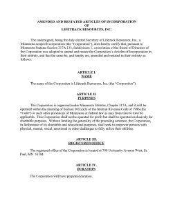 Articles of Incorporation