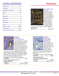 Elementary LATIN CONTENTS - Applause Learning Resources