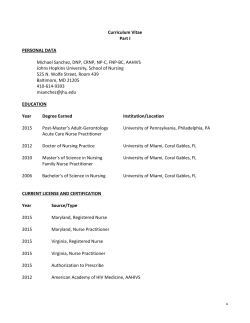 Curriculum Vitae Part I PERSONAL DATA Michael Sanchez Johns
