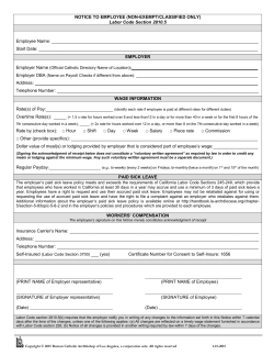 NOTICE TO EMPLOYEE - the Archdiocese of Los Angeles