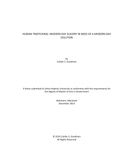 human trafficking: modern-day slavery in need of a