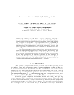 COLLISION OF FOUR BALLS ALIGNED