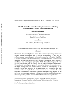 The Effect of Collaborative Prewriting Discussions on L2 Writing