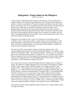 Kaingalotu: Tongan Saints in the Diaspora