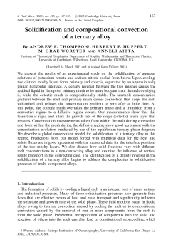 Solidification and compositional convection of a ternary alloy