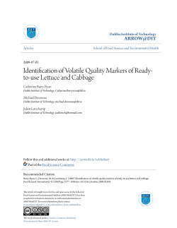 Identification of Volatile Quality Markers of Ready-to